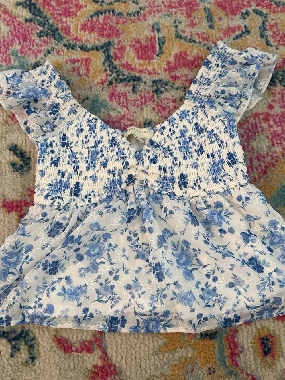 Blue Floral Top